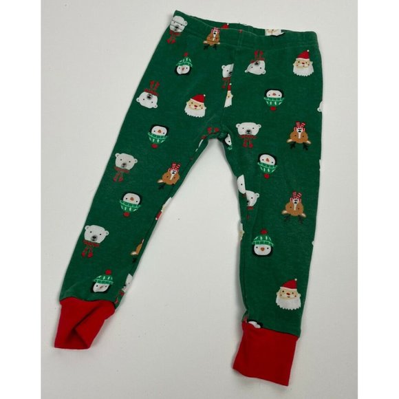 Carter's Christmas Pajamas Toddler Boy 18M Green Penguin Reindeer Santa 18 M - Picture 5 of 7